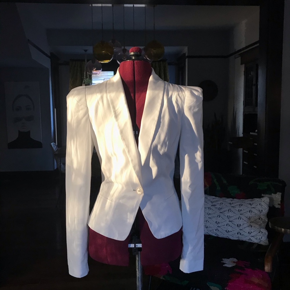 Forever 21 white blazer with structured shoulders